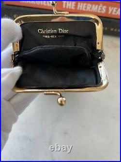 Auth Vintage Christian Dior Sunglasses Eyeglasses Case Blue Oblique Print Mono