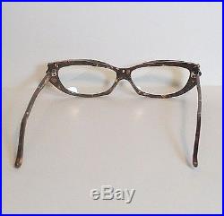 Authentic Alain Mikli Cat Eye Gold and Brown Frame Eyeglasses Hand Made France