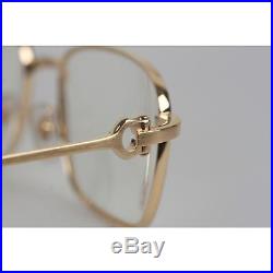 Authentic CARTIER Paris Gold Rectangular Frame T8100455 Eyeglasses 56mm 140 NOS