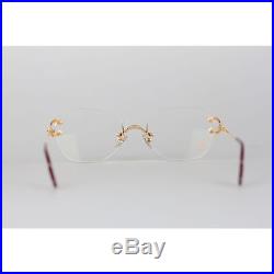Authentic CARTIER Paris Vintage Eyeglasses CHELSEA Gold Rimless Frame 130 Nos