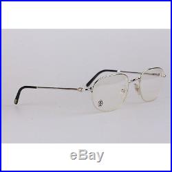 Authentic CARTIER Paris Vintage Eyeglasses VESTA Platinum 56-21 140mm Nos