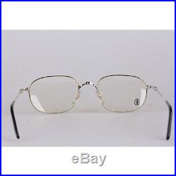 Authentic CARTIER Paris Vintage Eyeglasses VESTA Platinum 56-21 140mm Nos