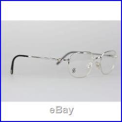 Authentic CARTIER Paris Vintage Eyeglasses VESTA Silver Frame T8100494 130 Nos