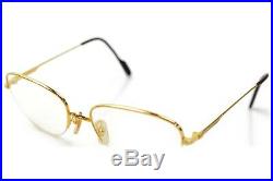 Authentic Cartier Eyeglass Frame GoldXBordeaux with Prescription Lenses 814283