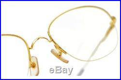 Authentic Cartier Eyeglass Frame GoldXBordeaux with Prescription Lenses 814283