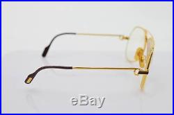 Authentic Cartier Eyeglass Frame Gold Bordeaux With Prescription Lenses 128512