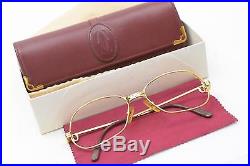 Authentic Cartier Eyeglass Frame Gold X Bordeaux 128148