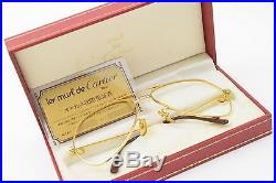 Authentic Cartier Eyeglass Frame Gold X Bordeaux 128151