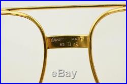 Authentic Cartier Eyeglass Frame Gold X Bordeaux 128172