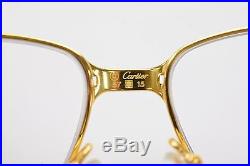Authentic Cartier Eyeglass Frame Gold X Bordeaux 76165
