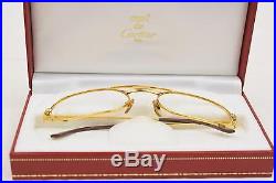 Authentic Cartier Eyeglass Frame Gold X Bordeaux 76180