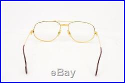 Authentic Cartier Eyeglass Frame Gold X Bordeaux With Prescription Lenses 56392