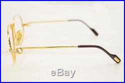 Authentic Cartier Eyeglass Frame Gold X Brown 128116