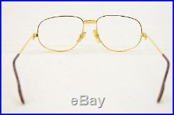 Authentic Cartier Eyeglass Frame Gold X Brown 128116