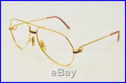 Authentic Cartier Eyeglass Frame Gold X Brown 128173