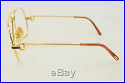 Authentic Cartier Eyeglass Frame Gold X Brown 128173