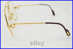 Authentic Cartier Eyeglass Frame Gold X Brown 56338
