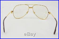 Authentic Cartier Eyeglass Frame Gold X Brown 56338