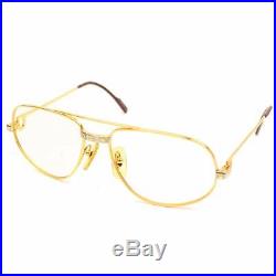 Authentic Cartier Eyeglass Frame Goldtone X Bordeaux Without Lenses 128434