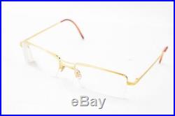 Authentic Cartier Eyeglass Frame Goldtone X Brown with RX Lenses 378300