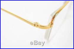 Authentic Cartier Eyeglass Frame Goldtone X Brown with RX Lenses 378300