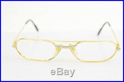 Authentic Cartier Eyeglass Frame Santos Gold X Bordeaux No Lenses 1102287
