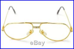 Authentic Cartier Eyeglass Frame Santos Gold X Bordeaux No Lenses 820139