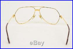 Authentic Cartier Eyeglass Frame Santos Gold X Bordeaux WITHOUT Lenses 128338