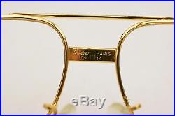 Authentic Cartier Eyeglass Frame Santos Gold X Bordeaux WITHOUT Lenses 128338