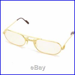 Authentic Cartier Eyeglass Frame With Lenses Goldtone X Bordeaux 56432