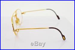 Authentic Cartier Eyeglass Frame With Rx Lenses Santos Goldtone Bordeaux 365933