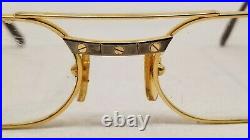Authentic Cartier Must Santos Eyeglasses 53 20 130 GP Vintage Glasses Frames