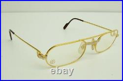 Authentic Cartier Must Santos Eyeglasses 55 20 140 GP Vintage Glasses Frames