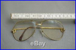 Authentic Cartier Paris Glasses Eyeglasses Frame Prescription Gold-toner 62 14