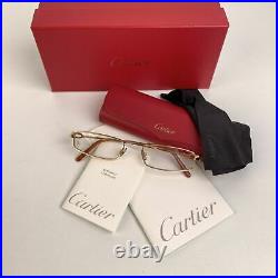 Authentic Cartier Paris Mint Eyeglasses C Decor Panto T8100883 48-20 135mm