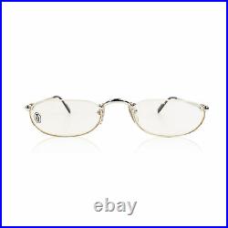 Authentic Cartier Paris Mint Silver Platine Eyeglasses T8100348 51-23 140mm