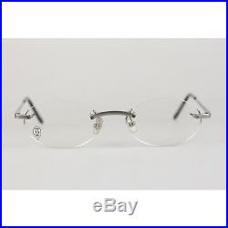 Authentic Cartier Paris Platinum T-Eye Eyeglasses Mod. T8100449 New Old Stock