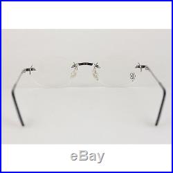 Authentic Cartier Paris Platinum T-Eye Eyeglasses Mod. T8100449 New Old Stock