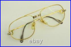 Authentic Cartier Romance Santos 56 16 135 GP Vintage Aviator Eyeglasses Frames