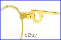 Authentic Cartier Vintage Eyeglasses Rx Must Louis 130 53 20 Gold 18K GP 1983