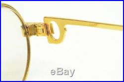Authentic Cartier Vintage Eyeglasses Vendome Santos Gold 80s RARE Glasses 9p3767