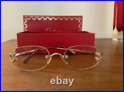 Authentic Cartier White Gold Plated (Rodium) Frameless Eye Glasses