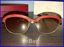 Authentic Cartier Wood Frames Men's Gold & Brown Gradient Eyeglasses