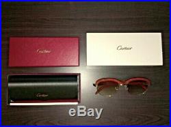 Authentic Cartier Wood Frames Men's Gold & Brown Gradient Eyeglasses