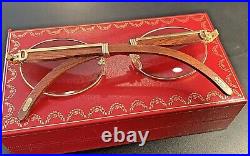 Authentic Vintage Cartier Sunglasses 55 22 135b Bubinga Wood