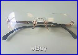 Authentic Vintage MONT BLANC Meisterstuck Eyeglasses Rimless Frame GOLD/BLACK