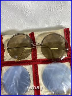 Authentic Vintage Women's Mod Colored Round Lenses French Sunglasses RARE
