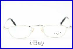 BRAND NEW VINTAGE FRED MANHATTAN C3 002 SILVER EYEGLASSES AUTHENTIC WithCASE