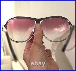 Big Vintage Geoffrey Beene Designer Gradient Aviator Sunglasses Frame Rare