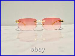 Bonano Calabria Rimless Gold Eyeglasses Sunglasses Frame Vintage Designer RED